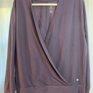 Purple Wrap-Style yoga top
